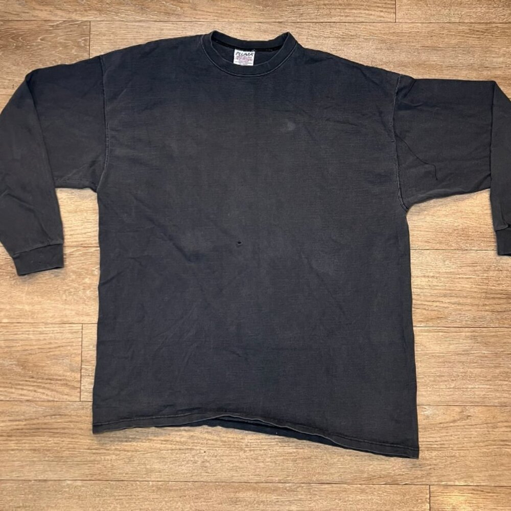 Vintage 90s Pluma Heavyweight grey Long Sleeve T-Shirt Mens Size XXL Made In USA